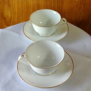 Noritake Hand Painted Tea Cup and Saucers - 2 Sets (4 pcs) made in Japen